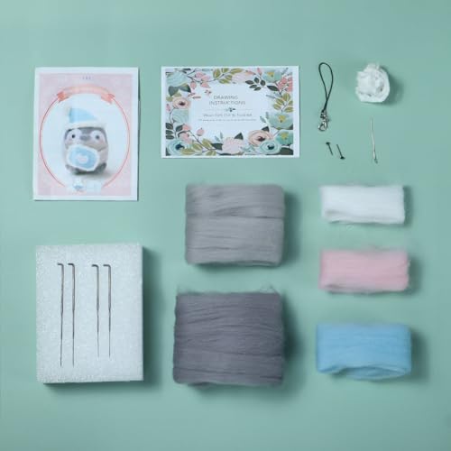 Wizardi Beginner Needle Felting Kit for Adults - Sleepy Penguin. Bird Felting Kit 5.5x5x4cm. Felting Tools. Wool Felting Supplies. Felt Crafts. Wool Felt. F07N8-W115 - Image 3