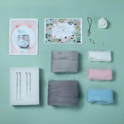 Wizardi Beginner Needle Felting Kit for Adults - Sleepy Penguin. Bird Felting Kit 5.5x5x4cm. Felting Tools. Wool Felting Supplies. Felt Crafts. Wool Felt. F07N8-W115 - Image 3