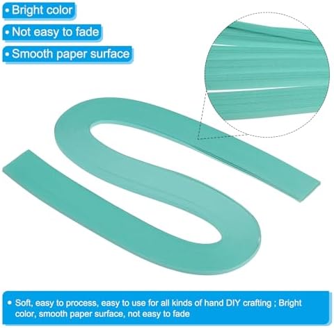 PATIKIL 360pcs Quilling Strips Paper 1/8"(3mm) 21"(54cm) Origami Paper Quilling Strip for Art DIY Hand Craft Christmas, Turquoise Green - Image 3
