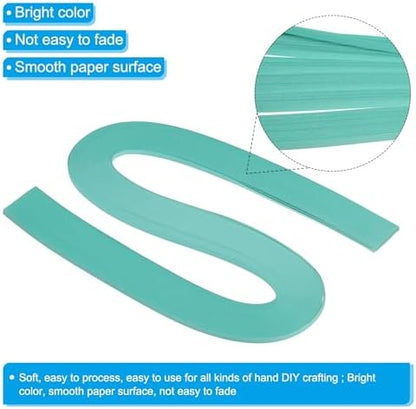 PATIKIL 360pcs Quilling Strips Paper 1/8"(3mm) 21"(54cm) Origami Paper Quilling Strip for Art DIY Hand Craft Christmas, Turquoise Green - Image 3