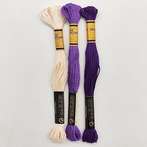 Howie's Needlepoint Needlepoint Kits, 18CT Printed Embroidery Pattern Starter Kits, Stamped Patterns Canvas Kits(Purple Peppermint,4x4inch) - Image 4