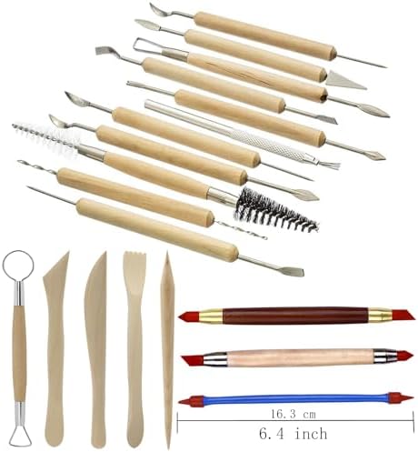 Pottery Sculpting Tools 32PCS Ceramic Clay Carving Tools Set for Crafts Polymer Clay Club,Dotting,Modeling,Shaping Trimming,Hobbyists,Artists - Image 4