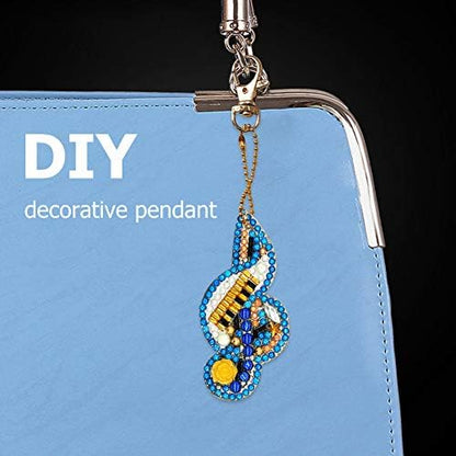 HuamuTech 5 Pcs/6 Pcs/8 Pcs Full Drill Keyring Special Shape Double Sided Diamond Art Keychain for Beginners Birthday Craftin - Image 3