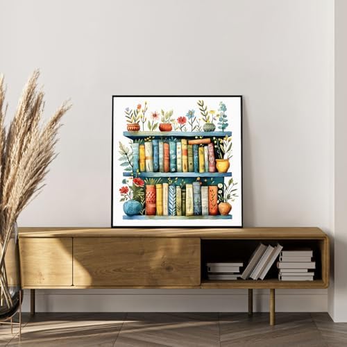 Okarina Framed Paint by Numbers Kit for Adults, Bookshelf Decor 10x10 Inch - Image 3