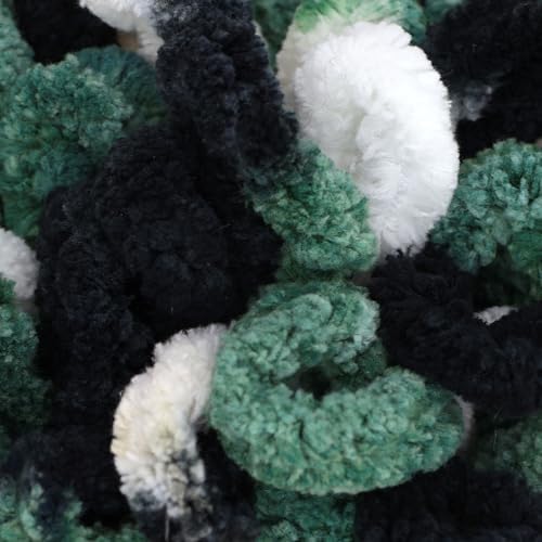 JubileeYarn Fun Finger Loops Yarn - White Black Green - 1 Skein - Image 2