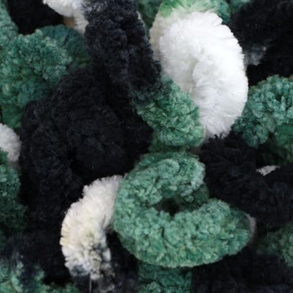 JubileeYarn Fun Finger Loops Yarn - White Black Green - 1 Skein - Image 2