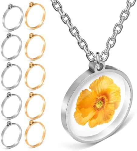 PATKAW 10 pcs Round Open Back Bezel Frames for Jewelry Making Stainless Steel Pendant Settings Hollow Resin Casting Frames Jewelry Pendants for DIY Cabochon Crafts Gold and Silver Mix by PATKAW