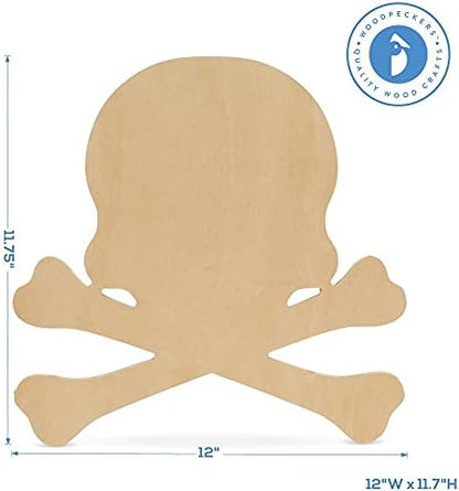 Wood Skull Cutouts 12 x 11-7/10 Inch, Pack of 3 Fall Unfinished Wood Cutouts to Paint and Display, DIY Halloween Décor, by Woodpeckers - Image 4