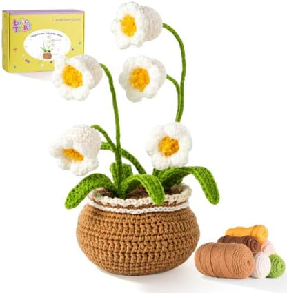 Crochet Kit for Beginners, Crochet Plant Kit,Knitting Kit (Bell Orchid) by Unknown