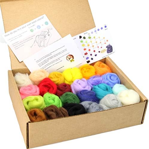 Woolbuddy Needle Felting Bundle – Owl Felting Kit for Beginners + 24 Vibrant Merino Wool Colors – Complete Wool Roving & Animal Craft Set for Needle Felting, Wet Felting & DIY Projects - Image 2