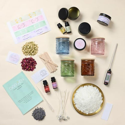 DARJEN Candle Making Kit for Adults, 8 Jars & Tins Soy Wax Scented DIY Set - Image 3
