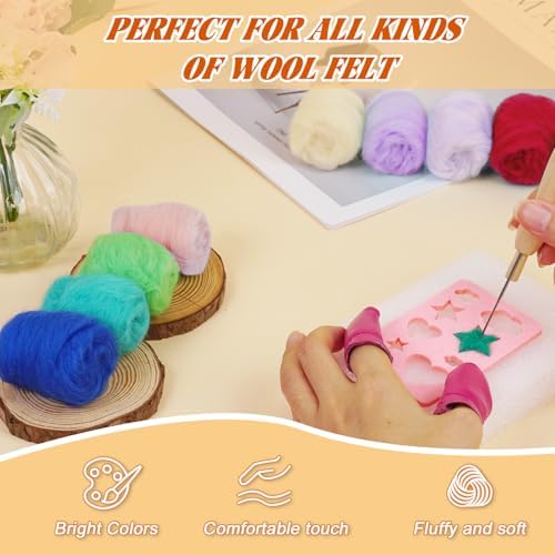 Catopia Needle Felting Kit,Wool Roving 20 Colors Set,Tools for Felted Animal Needle Felting Supplies,Needle Wool Felting Tools Kit - Image 4