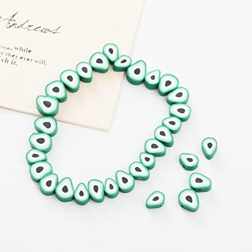 100pcs Green Avocado Polymer Clay Spacer Beads for Women Jewelry Making DIY Bracelet Necklace Hair Clip Accessories (Avocado) - Image 5