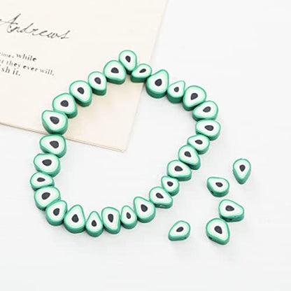 100pcs Green Avocado Polymer Clay Spacer Beads for Women Jewelry Making DIY Bracelet Necklace Hair Clip Accessories (Avocado) - Image 5