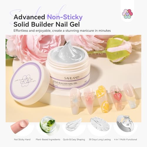 SAVILAND Solid Builder Nail Gel Non-Sticky 3D Nail Gel - Image 2