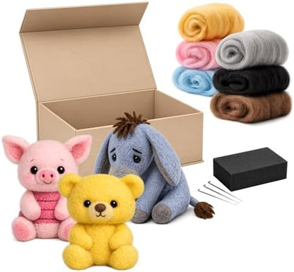 Wooly Nest Beginner Needle Felting Kit for Adults & Kids – DIY Wool Craft Starter Set with All Tools and Wool Included (Arctic Penguin, White) by Unknown