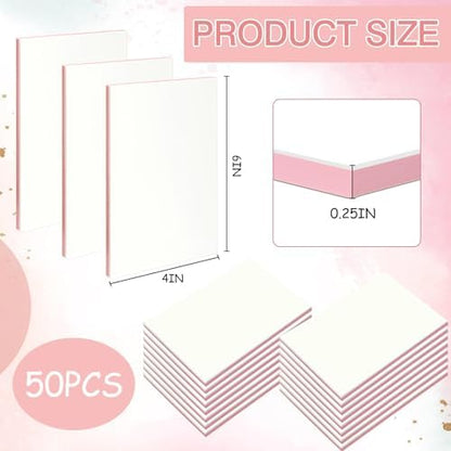 Frienda 50 Pack Rubber Carving Blocks 4 x 6 Inch, Rubber Stamp Carving Blocks for Printmaking, Printing, DIY Craft Project, Soft Block Stamp for Beginners and Professional (White & Pink) - Image 2