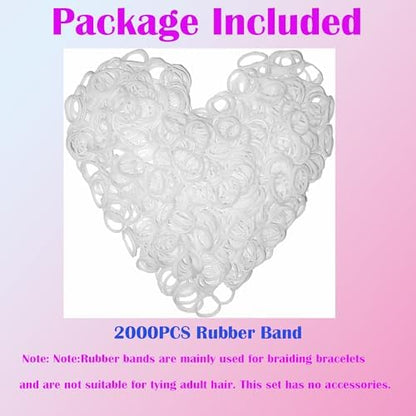 2000 Rubber Band Mini, White Loom Bands. - Image 5