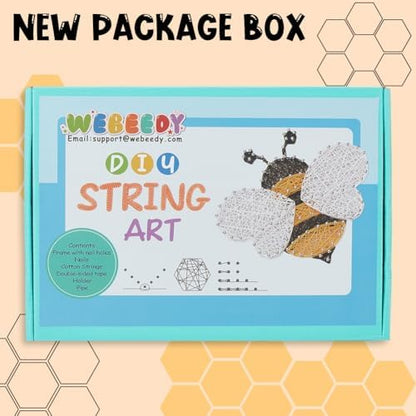 WEBEEDY 3D String Art Kit for Adults Beginners, DIY Bee String Craft Kit, Include All Necessary Accessories and Frame, Christmas Mother's Day Home Wall Decorations Unique Women Gift - Image 5