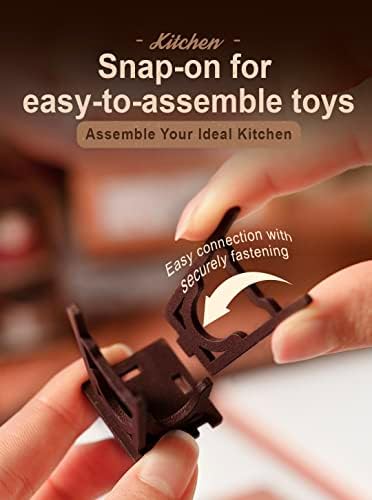 Rowood Miniature House Kit,DIY Miniature Dollhouse Kit for Adults,Wooden Table Collection Model Kits to Build,Birthday for Adult(Homey Kitchen) - Image 6