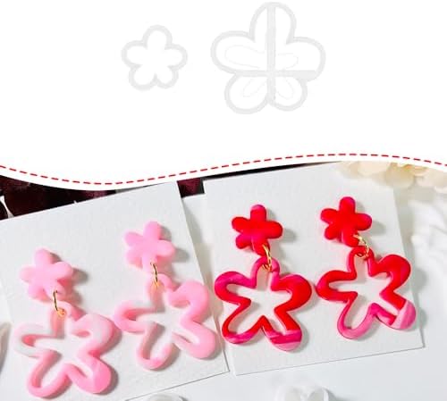Xaekicr 2PCS Flower Polymer Clay Cutters – Floral Clay Earring Cutters for Spring Jewelry, Cute Clay Tools for Polymer Clay Crafts and DIY Gift Making by Xaekicr