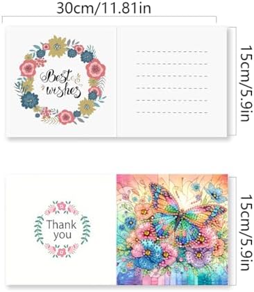 Diamond Art Cards with Envelopes–6PCS DIY Diamond Painting Greeting Cards Kit | Card Making Kit with Bling for Adults & Beginners | Birthday,Holiday & Thank You Cards (Flower Butterfly and Dragonfly) - Image 4