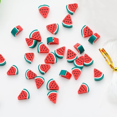 100pcs Watermelon Polymer Clay 10mm Spacer Beads for Women Jewelry Making DIY Bracelet Necklace Earring Kit (Watermelon) - Image 6