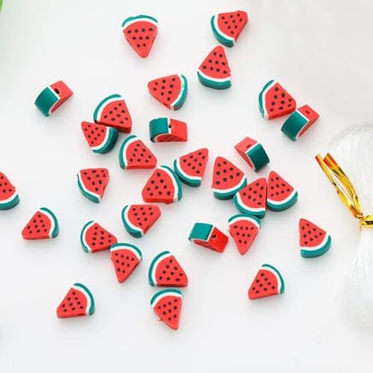 100pcs Watermelon Polymer Clay 10mm Spacer Beads for Women Jewelry Making DIY Bracelet Necklace Earring Kit (Watermelon) - Image 6