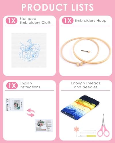 TINDTOP Embroidery Kit for Beginners Adult, Dragonfly Embroidery Kit - Image 2