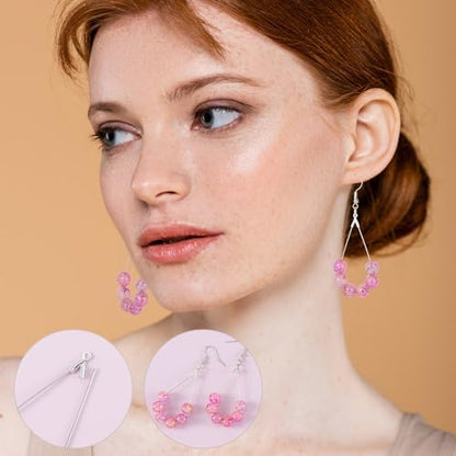 OIIKI 700pcs Hypoallergenic Earring Making Kit - Silver Plated Hooks, Beading Hoops, Clear Rubber Backs, Jump Rings - Image 6