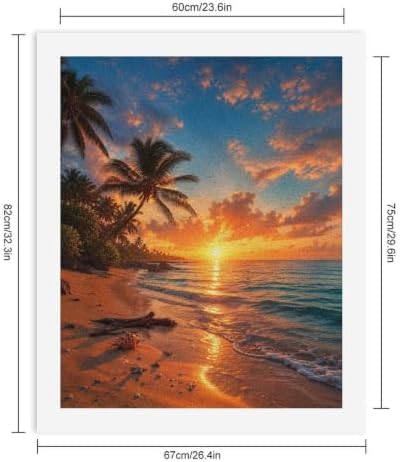 Bozfoxa Paint by Numbers Kit for Adults Beginner Tropical Sunset Art - Image 2