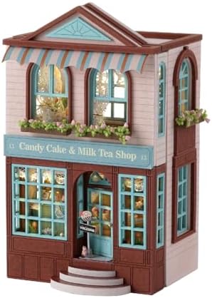 MAGQOO DIY Miniature Dollhouse Kit with Furniture 1:100 Scale Creative Room Mini Wooden Doll House Accessories DIY Miniature House Kit(Candy Cake) by MAGQOO