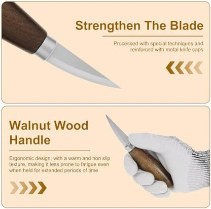 Wood Carving Kit, Wood Carving Tools Wood Carving Knife with Basswood Blocks Woodworking Widdle Gift for DIY Beginners Adults (20 PCS) - Image 2