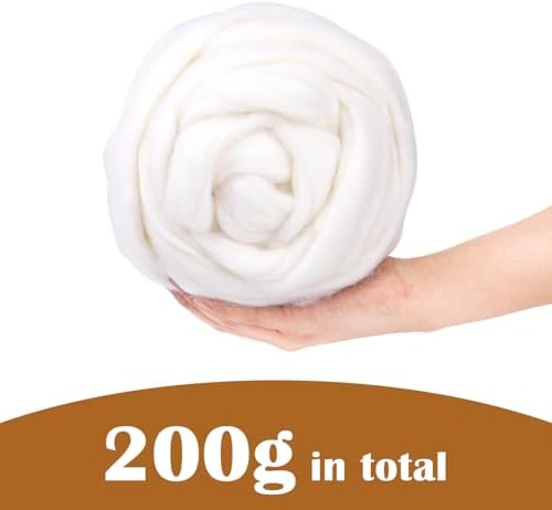 7.02 oz Wool Roving Needle Felting Wool Bulk Needle Felting - Image 2