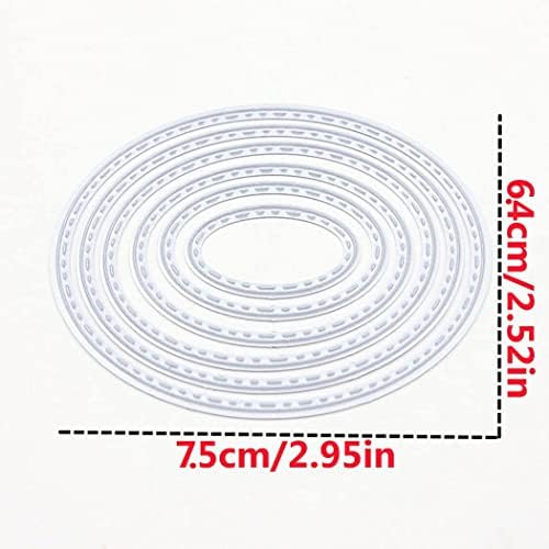 Metal Die Cutting Dies for DIY Scrapbooking Photo Album Decorative Embossing Folder Stencil (6Pcs Oval) - Image 2