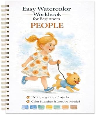 Watercolor Workbook for Beginners – People, 16 Original Watercolor Projects, Lay-Flat Watercolor Paper Book(9.45 × 7.48 in), Water Coloring Book for Adults, Art Gift by Unknown