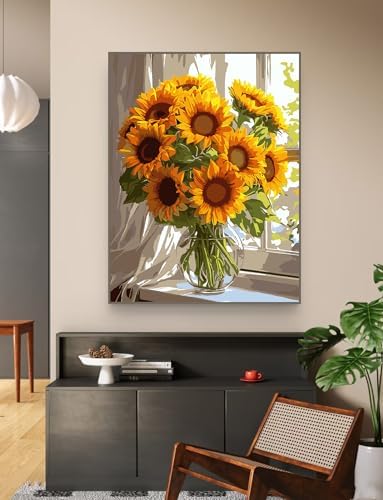 ZRIZQ Sunflower Paint by Numbers Kit for Adults Beginner,Flowers,16x20 - Image 6