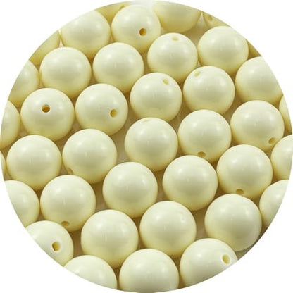 40pcs Acrylic Round Beads for Crafts 16mm Resin Candy Color Spacer Beads with Hole for Jewelry Making Sewing Crafts Decoration Necklaces Bracelets Earrings Supplies(Cream) by Unknown