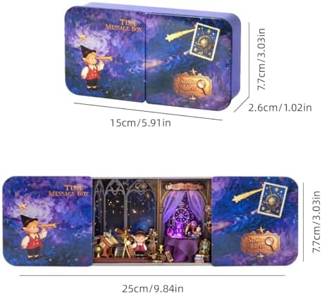CUTEROOM DIY Miniature Dollhouse Kit in Metal Tin, Stellar Aura - Image 2