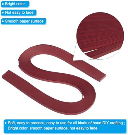 PATIKIL 240pcs Quilling Strips Paper 3/16"(5mm) 21"(54cm) Origami Paper Quilling Strip for Art DIY Hand Craft Christmas, Burgundy Red - Image 3