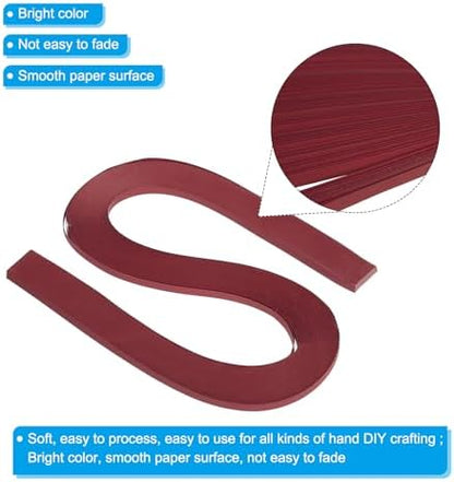 PATIKIL 240pcs Quilling Strips Paper 3/16"(5mm) 21"(54cm) Origami Paper Quilling Strip for Art DIY Hand Craft Christmas, Burgundy Red - Image 3