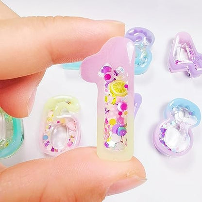 Number Resin Shaker Molds Set 0-9 Keychain Charms Pack of 22 Epoxy Silicone Trays Precision Tip Applicator Bottle Kit Bundle - Image 3