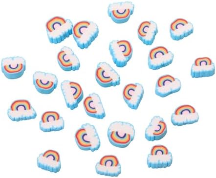 100pcs Blue Horizontal Hole Rainbow Polymer Clay Spacer Beads for Women Jewelry Making DIY Bracelet Necklace Hair Clip Accessories (Horizontal Hole Rainbow) - Image 3
