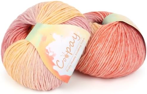Coopay Yarn for Crocheting & Knitting, Gradient Cake Yarns (Sunset) by Coopay