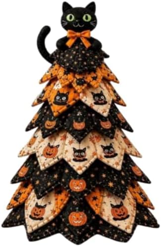 2026 New Christmas & Halloween DIY Quilted Fabric Tree Kit, 3D Layered Sewing Craft Set for Beginners, Christmas Tree Quilt Kit, Handmade Tabletop Holiday Decor, Gift for Craft Lover by Unknown