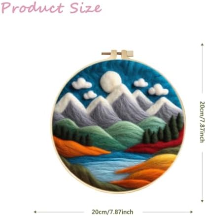 CaptainCrafts DIY Needle Felting Starter Kit with Picture Hoop, Foam Pad Felt Cloth Instructions for Home Decoration Beginner Art Craft (Mountain Landscapes Seascapes) - Image 2