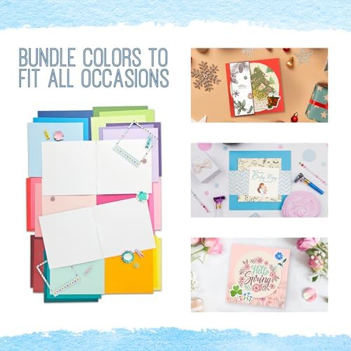 6 x 6 Inch Sqaure Blank Cards with Envelopes 100LB Folded Greeting Cards 24 Assorted Colors 48 Thick Plain Card Stock for Card Making, Photo Cards, Embroidery - Image 5