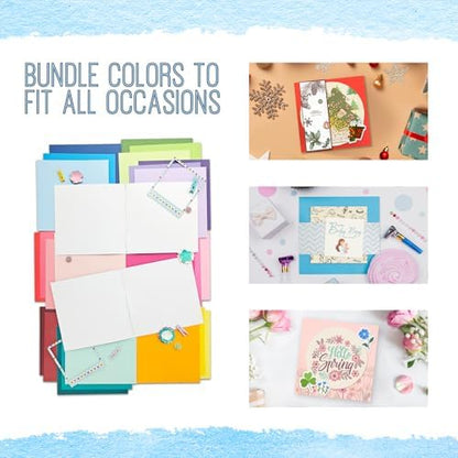 6 x 6 Inch Sqaure Blank Cards with Envelopes 100LB Folded Greeting Cards 24 Assorted Colors 48 Thick Plain Card Stock for Card Making, Photo Cards, Embroidery - Image 5