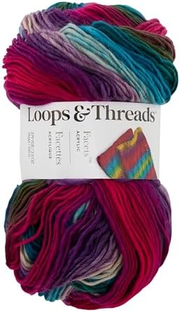 Loops & Threads Facets Yarn - Yarn for Knitting, Crochet, Weaving, and Arts & Crafts - Multi, Acrylic, 3.5 oz - Image 4