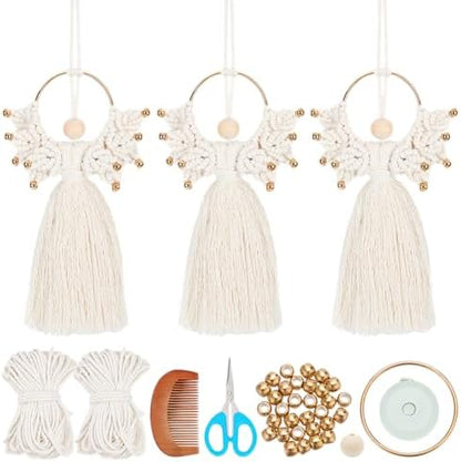 ORIGACH 3 Set DIY Angel Macrame Kit, Boho Macrame Angel Kit by ORIGACH